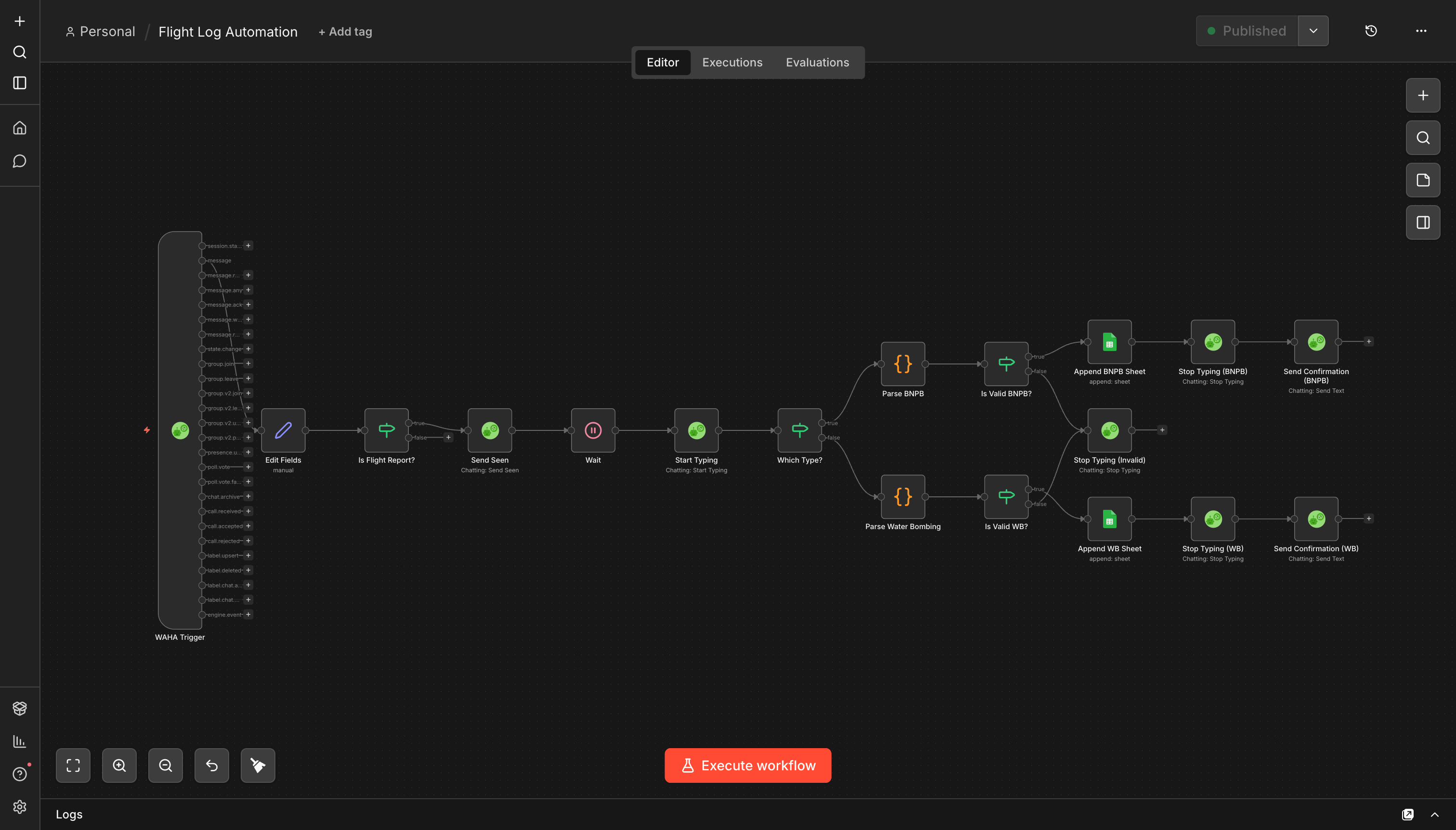 Whatsapp to Spreadsheet Automation